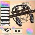 Neckband Bluetooth Neckband Earphones Deep Bass Stereo Magnetic Attraction 40H Playtime Type-C Charging Waterproof - Black. 