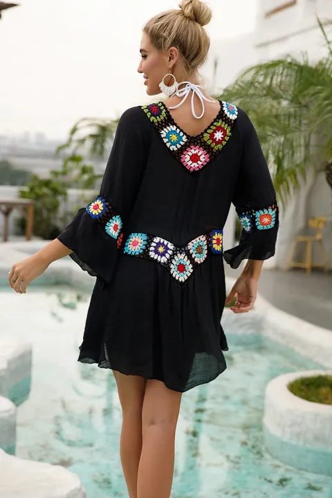 CROCHET%20BIKINI%20Women%20Beach%20Dress%20Cover-Ups%20Swimsuit%20Beachwear%20Bathing%20Suit%20Swim%20Cape%20For%20Woman%20Summer%20Tunic%20Saida%20Praia%20-%20Image%202