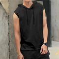 New Men’s Cotton Soft Sleeveless Workout Hoodie. 