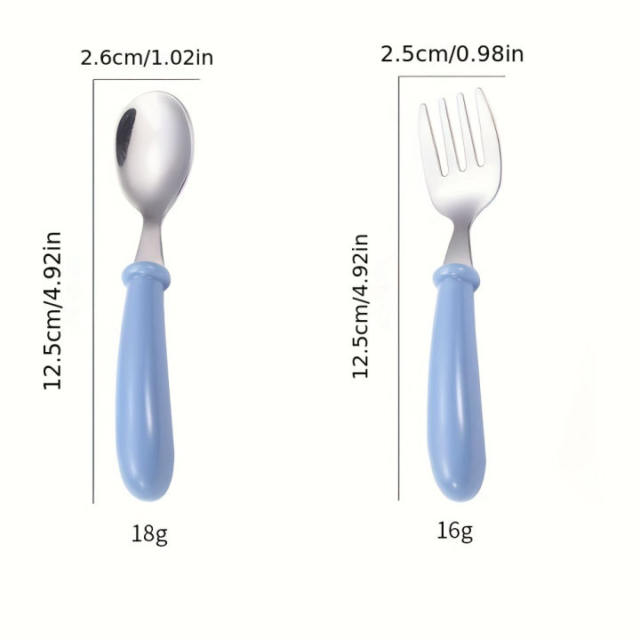 6%20PCS%20Toddler%20Utensils%20Stainless%20Steel%20Fork%20And%20Spoon%20Safe%20Baby%20Silverware%20Set,%20Kid%20Safe%20Utensils%20Children's%20Flatware%20Kids%20Cutle%20-%20Image%202