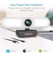 PROVISION Webcam (Amazon UK) with Light Professional Cam with Adjustable Light Levels Full HD 1080p with Built-in Noise Reduction Mic. 
