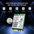 WiFi Card WiFi6E AX210NGW 6GHz Tri-Band Network Card Bluetooth 5.3 Intel AX210 Wireless Module for Laptop M.2 NGFF. 