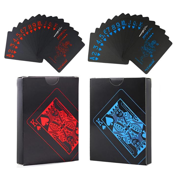 Waterproof, Pure Black, Wear-resistant And Durable Plastic Poker Board Game Cards PVC Magic Poker Cards Casual Game Poker Cards