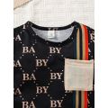 0-3 Years Toddler Baby Boy 2pcs Clothing Set T-shirt Letter Short Sleeve Top with Shorts Light Luxury Style Photograph Outfit.