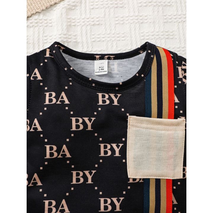 0-3%20Years%20Toddler%20Baby%20Boy%202pcs%20Clothing%20Set%20T-shirt%20Letter%20Short%20Sleeve%20Top%20with%20Shorts%20Light%20Luxury%20Style%20Photograph%20Outfit%20-%20Image%203