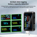 10 in 1 USB Type-C Voltmeter Ammeter Capacity Tester DC 4.5~36V 0-8A Multiple Fast Charging Protocols Automatic Detection pen gpt. 