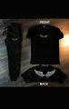 Black Reflector Printed Wings Tracksuit For Men And Boy Cotton And Terri Fabric , Handwashable And Stretchable Fabric. 