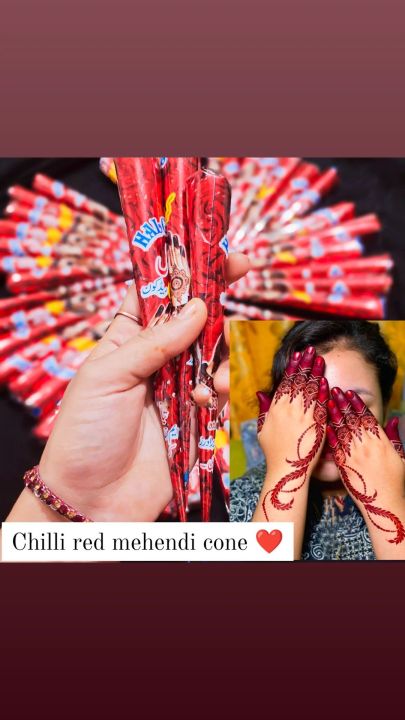 Peel Off Red Mehndi Cones Party & Bridal | pack of 3 cone | chilli red mehendi cone  | Red cone mehndi | karachi mehandi