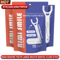 375/225/150/75PCS - Large mouthed dental floss stick, suitable for cleaning interdental spaces between large teeth. 