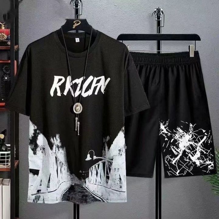Men's%20Sets%202025%20Summer%20Fashion%20T%20Shirts%20Casual%20Polyester%20Gradient%20Shorts%20Set%20Men's%20Sporty%20Two-piece%20Outfit%20Basketball%20Tracksuits%20-%20Image%204