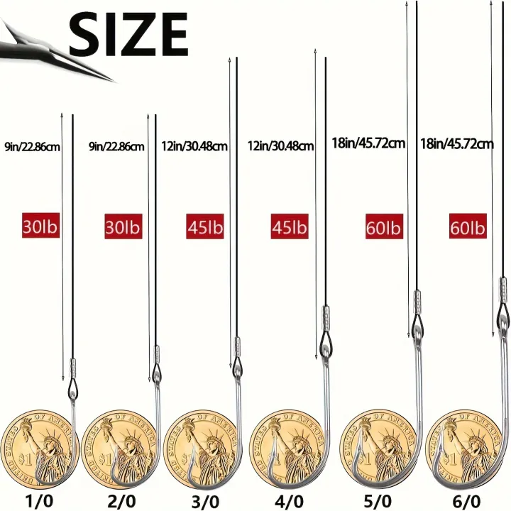 12pcsFishing%20Hook%20Rigs,Steel%20Leaders%20Long%20Shank%20Hook%20for%20Surf%20Fishing,Black%20Leader%20Wire%20O'shaughnessy%20Forged%20Hook%20for%20Freshwater%20-%20Image%204