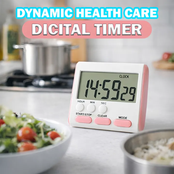 Kitchen Clock English 24-hour Electronic Timer Digital Reminder Alarm Clocks Cooking Countdown Timer LCD Multifunction Home