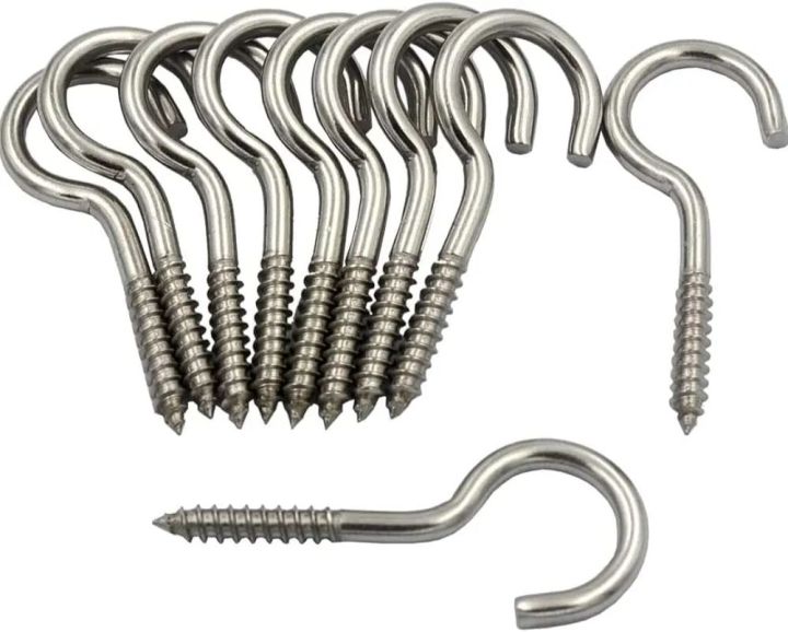 12 pcs Screw Hooks with Wall 1.25 Inch Height M S Screw-in Hooks Eye Bolt Ceiling Hook Screw Hanger