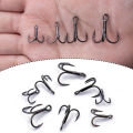 6X Fishing Treble Hook 10Pcs Triple Fishing Hook for Big Game Fishing 8# 6# 4# 2# 1# 1/0 2/0 3/0 Barbed Hooks on Hard Bait.