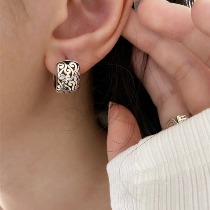 925%20Sterling%20Silver%20Lucky%20Character%20Hollowed%20Out%20Cloud%20Earring%20for%20Women%20Ethnic%20Retro%20Jewelry%20%20-%20Image%204