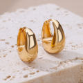 Chunky Stainless Steel Hoop Earrings for Women Gold Color Water Drop Earrings 2023 Trend Wedding Aesthetic Jewelry Party Gift.