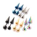 1Pair 16G 316L Stainless Steel Spike Stud Earrings, Screw Back Cartilage Tragus Conch Helix Piercing Jewelry for Women Men. 