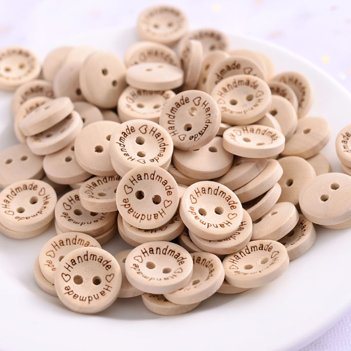 50pcs%202%20Holes%20Natural%20Wooden%20Buttons%20for%20Clothes%20Decorative%20Button%20Diy%20Handmade%202%20Eyelets%20Bottons%20Sewing%20Accessories3%20-%20Image%202