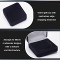 4 Pcs 50mm Black Velvet Challenge Coin Storage Gift Box 2.58x2.58x1.4 Square Badge Presentation Display Box Single School Emblem. 