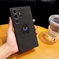 Anime Pocket Monsters Pokémon Gengar Wrist Strap Holder Phone Case For Samsung Galaxy S 25 24 23 22 Ultra Puls Leather Cover.