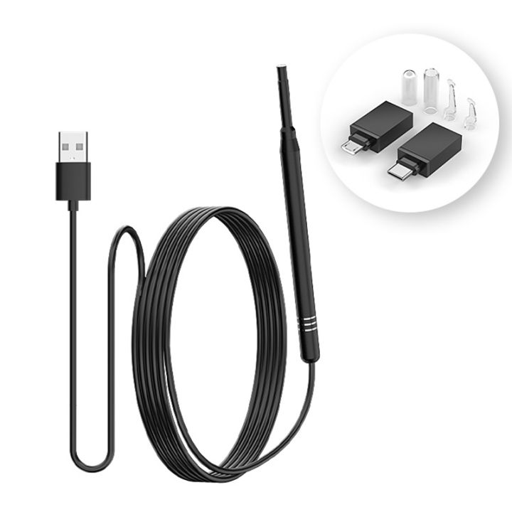 Otoscope Ear Cleaning Endoscope Camera 3in1 Micro USB Type-c 5.5MM Mini USB Visual Ear Pick Ear Spoon for Android Phones PC