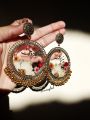 Resin jhumka earrings, customization available in colors and names. 