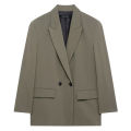HXAO Blazer Women Double Breasted Pocket Women's Jacket 2025 Long Sleeve Casual Blazers Woman Chic Office Wear Ladies Coat. 