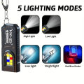 Powerful Mini COB LED Keychain Flashlight USB Rechargeable Hanging Work Light Waterproof Keyring Camping Walking Pocket Lamp. 