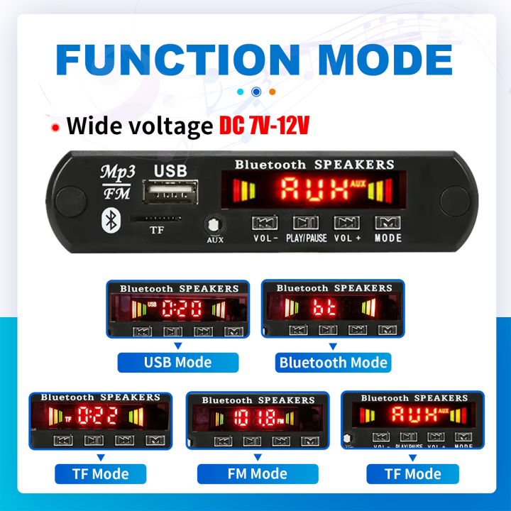 DC%209V%2012V%20Bluetooth%205.0%20MP3%20Decoder%20Board%20Audio%20Module%20USB%20TF%20AUX%20FM%20Radio%20Wireless%20Car%20Music%20Player%20With%20Remote%20Control%20Mic%20-%20Image%205