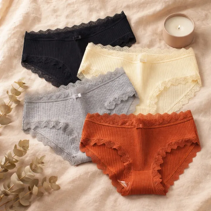 Pure%20Cotton%20Panty%20Lace%20Women%20Mid%20Waist%20Stripe%20Cotton%20Panties%20Antibacterial%20Intimate%20%20Panty%20-%20Image%202