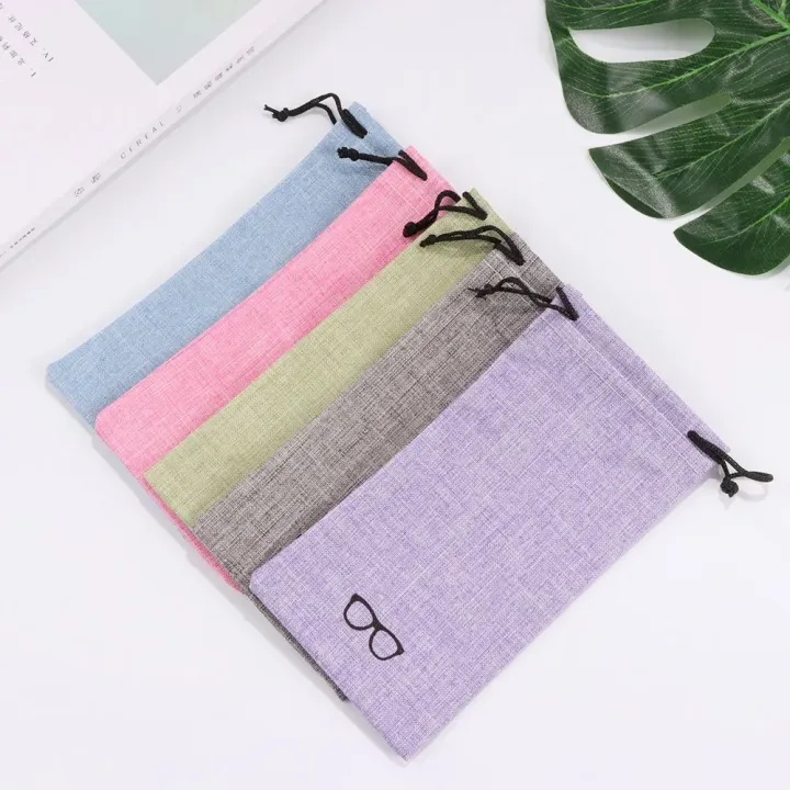 5/10/20Pcs%20Portable%20Linen%20Fabric%20Pouch%20For%20Sunglasses%20Bag%20Multi-Functional%20Eyeglasses%20Case%20Optical%20Glasses%20Lanyard%20Cloth%20Bags%20-%20Image%202