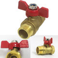 1/2"Garden Hose Shut Off Valve Full Flow Heavy Duty Brass External Butterfly Valve Right Angle Valve Threaded Water Heater Valve. 
