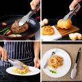 9/12/16 Inch Long Bbq Tongs Non-Slip Handle Stainless Steel Fried Barbecue Clip Salad Bread Clamp Kitchen Tools Meat Food Clip. 