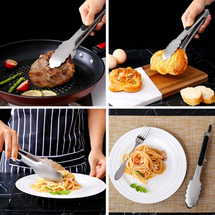 9/12/16%20Inch%20Long%20Bbq%20Tongs%20Non-Slip%20Handle%20Stainless%20Steel%20Fried%20Barbecue%20Clip%20Salad%20Bread%20Clamp%20Kitchen%20Tools%20Meat%20Food%20Clip%20-%20Image%205