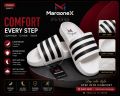 Imported Adilette Comfort Slide Sandal – Whit/ Black/ Cream.