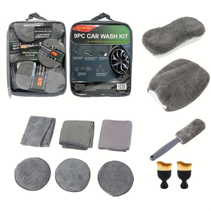 11pcs%20Microfiber%20Car%20Cleaning%20Kit%20Tire%20Brush%20Scratch%20Removal%20Pads%20Detailing%20Sponges%20Interior%20Cleaning%20Essentials%20Cleaning%20Tools%20-%20Image%203