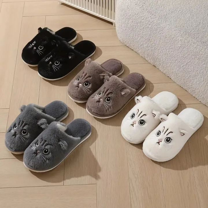 Womens%20Plush%20Cat%20Slippers%20Winter%20Warm%20Cozy%20Indoor%20House%20Shoes%20Soft%20EVA%20Sole%20Non-Slip%20Design%20-%20Image%206