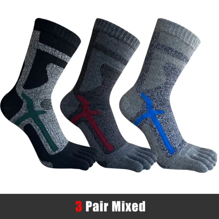 1/3%20Pairs%20Thick%20Five%20Finger%20Socks%20Sports%20Man%20Boy%20Striped%20Compression%20Terry%20Damping%20Towel%20Bottom%20Cycling%20Outdoor%20Toe%20Socks%20Short%20-%20Image%207