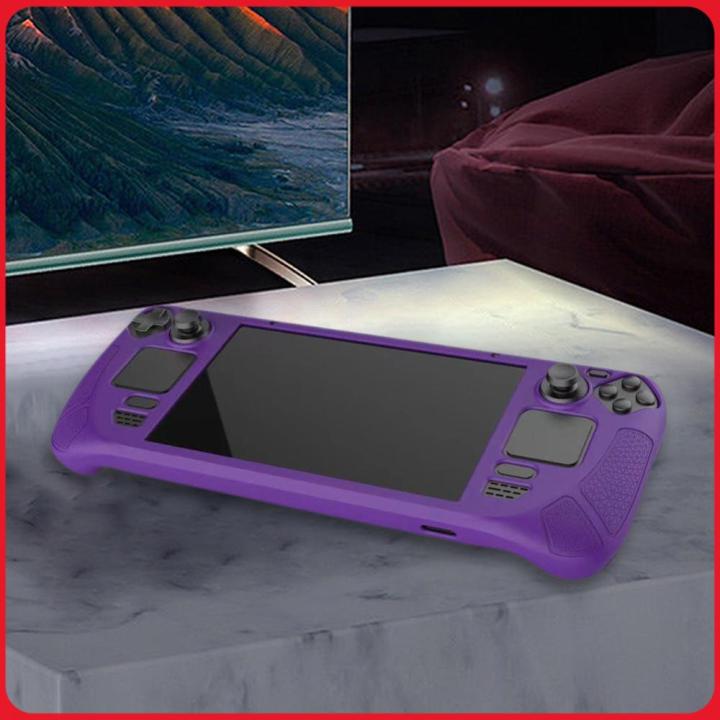 Soft Silicone Console Housing Anti Slip Shell Game Console Full Cover with Bracket Replacement Accessories for Steam Deck