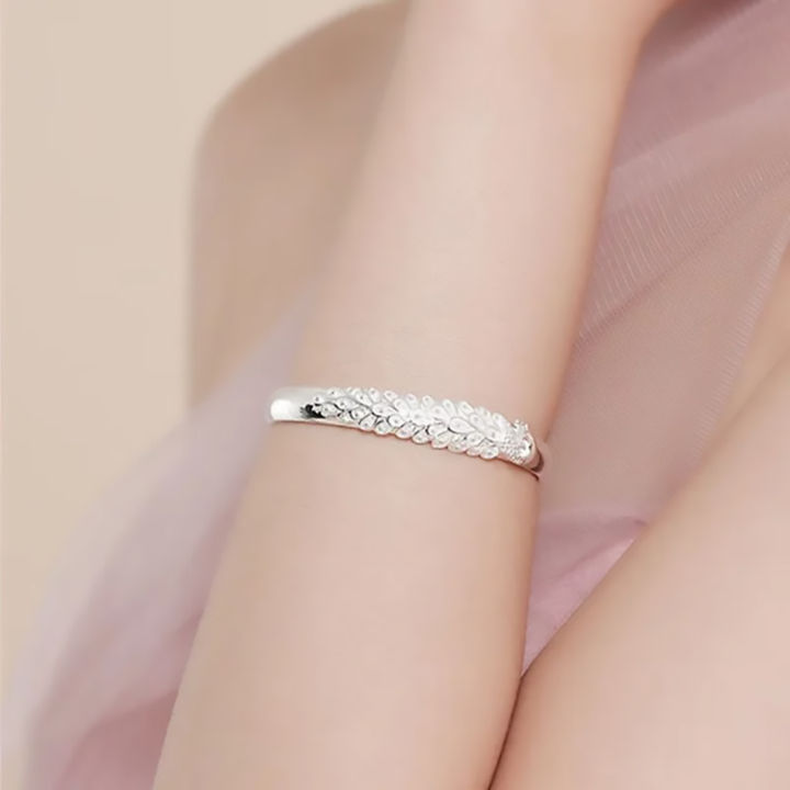 925%20Sterling%20Silver%20Peacock%20Opening%20Screen%20Bracelet%20For%20Women%20Luxury%20Designer%20Texture%20Open%20Bracelets%20Party%20Original%20Jewelry%20Gift%20-%20Image%203