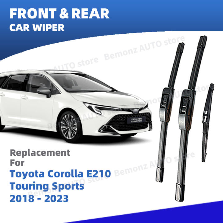 LHD Front Rear Windshield Wiper Blades For Toyota Corolla E210 Touring Sports 2018 2019 2020 2021 2022 2023 3pc Accessories