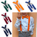 New Soild Color Children Belt Baby Boys Girls Colorful Suspenders Clip-on Y-Back Braces Bow Tie Elastic Kids Adjustable . 