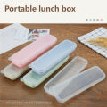 1Pc Portable Tableware Box Transparent Cover Cutlery Case Travel Outdoor School Home Stowage Reusable Practical Cutlery. 
