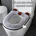 Winter Home Use Plush Toilet Seat Cushion, Zipper Design, Thickened Skin-Friendly, Bathroom Comfortable Toilet Seat Cover. 