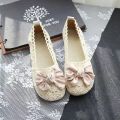 Summer 2026 Women's Flat Bottom Net Shoes Knot Hollow out Design Maternity Fisherman Shoes Casual Versatile Footwear. 