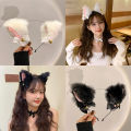 Fashion Fox Cat Ear Hair Band Popular Plush Cat Ear Headband Black White Soft Hairband with Bells Party Cosplay Hair Accessories. 