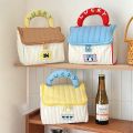 Cute Cottage Makeup Bag for Girls, Large Capacity Skincare Storage Bag, Portable Handheld Travel Wash Bag. 