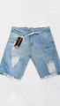 Men's light colur denim patch short. 
