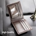 Men Short Soft Leather Wallet PU Leather Young Male Student Wallet Multi Card Position Male Wallet Driver License Cover. 