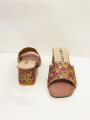 Ladies Heel Shoes with Embroidery Work lace | Embrodary Lace.